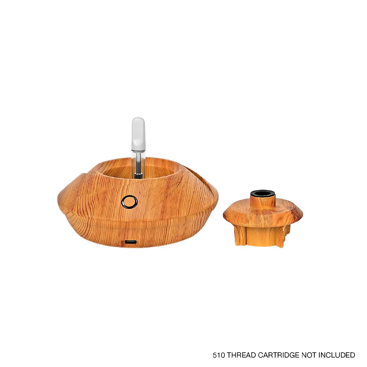 510 Thread Cartridge Attached to the Zenco Flow Vaporizer