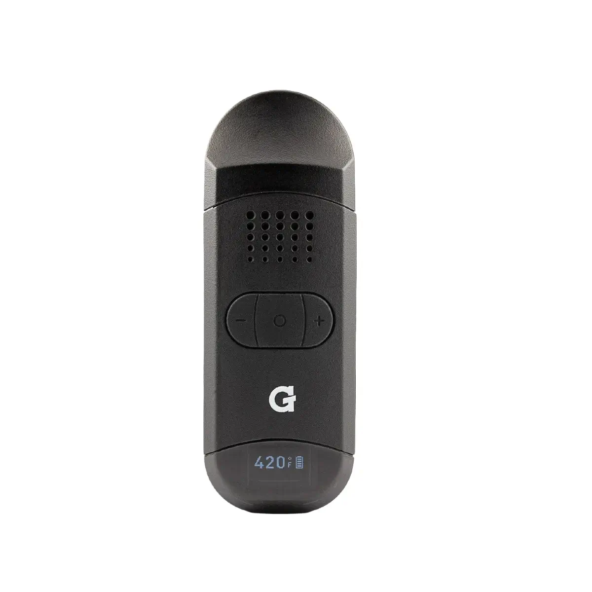 G Pen Dash+ Vaporizer Front View Black Portable Dry Herb Vape with OLED Screen
