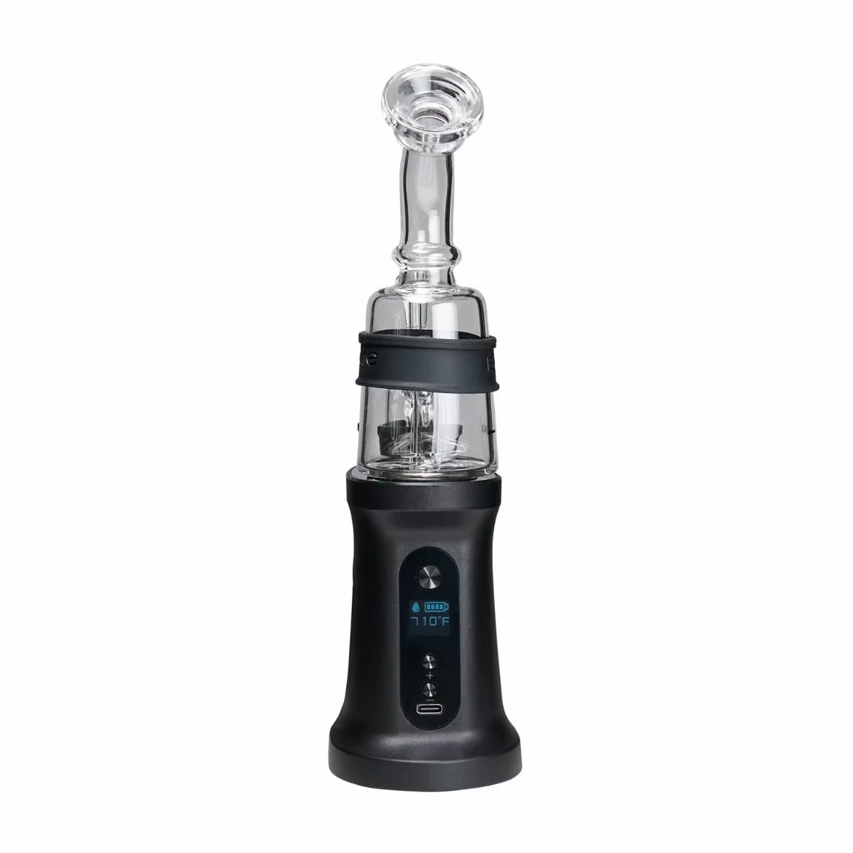 Ispire Daab E-Rig Kit black portable electronic dab rig front view with digital display screen