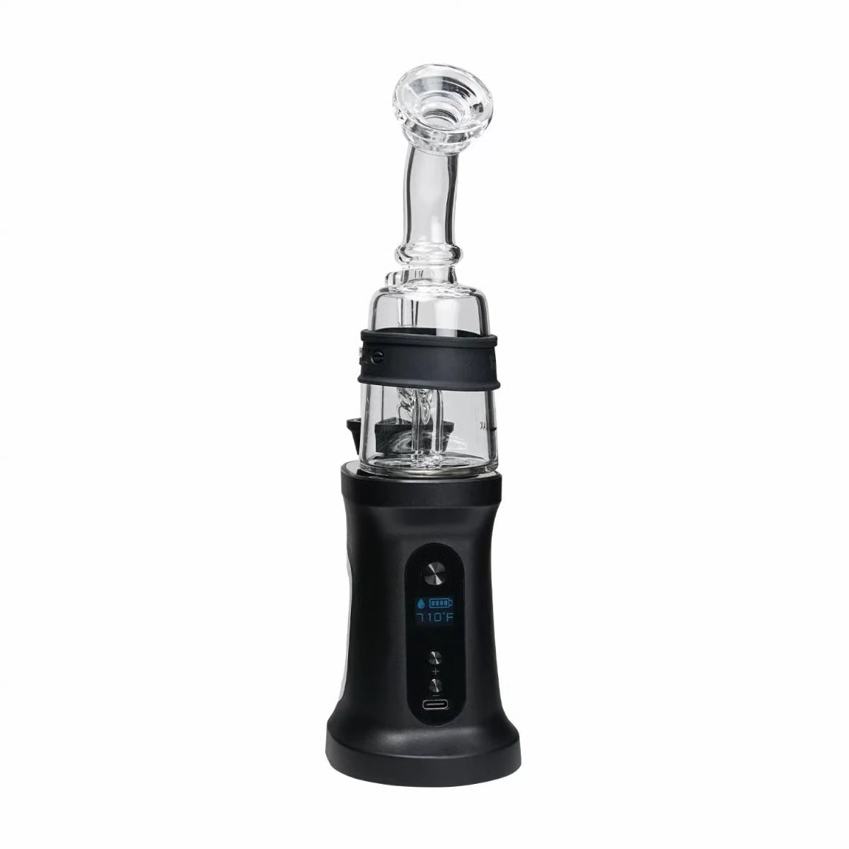 Ispire Daab E-Rig Kit black portable induction dab rig front view showing 710F digital screen