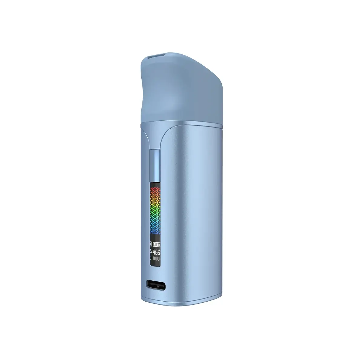 Yocan Black Pocket Mini Dab Pen Vaporizer in metallic light blue with digital display