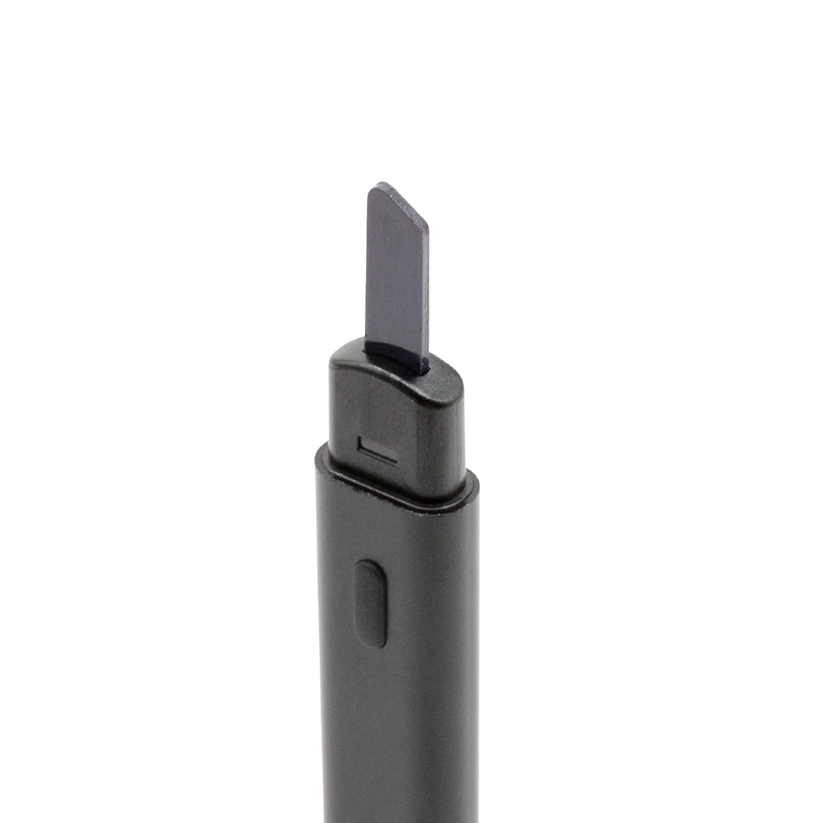 Angled close-up of G Pen Melt black ceramic heating tip and power button