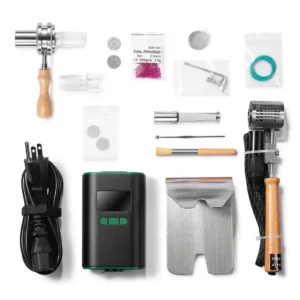 Crossing Ruby Twist Pro Ball Vape Kit including digital PID controller, heating wand, stand, and accessories