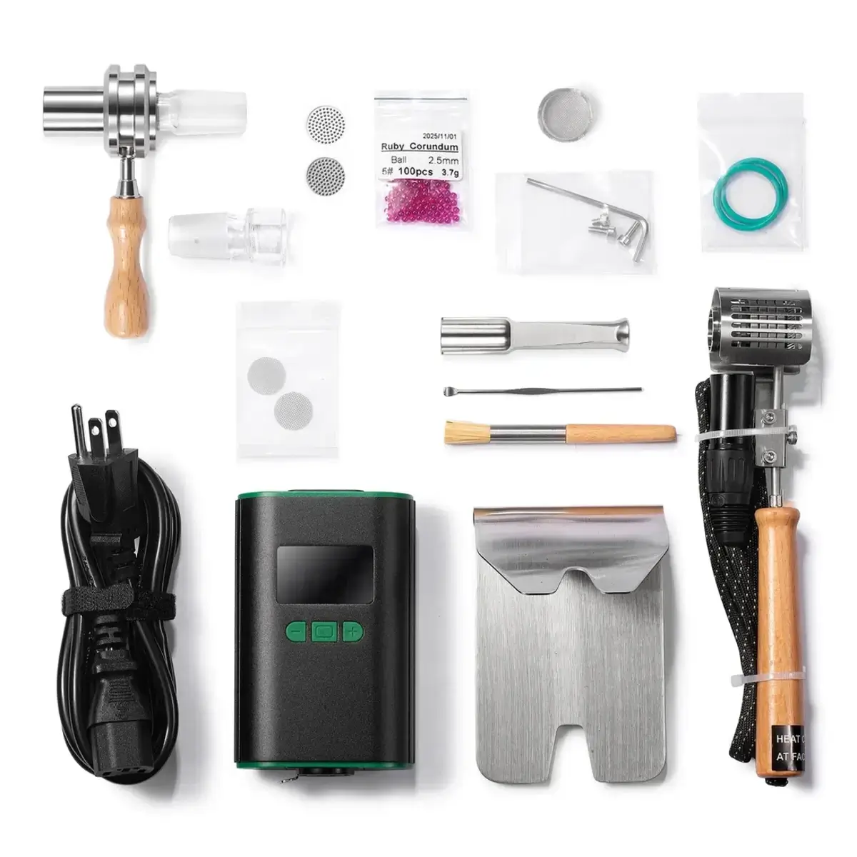 Crossing Ruby Twist Pro Ball Vape Kit including digital PID controller, heating wand, stand, and accessories