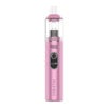 Yocan Orbit 2.0 Wax Vaporizer Pen in metallic pink with clear glass mouthpiece and digital screen display