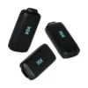 Black Pulsar Core personal air filter from three angles showing mouthpiece and vented base