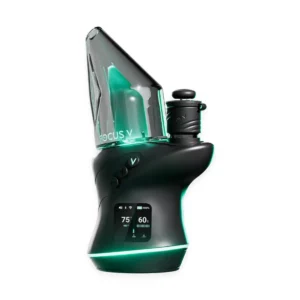 Focus V Carta 3 Smart E-Rig in black with green LED light ring, digital display screen, and glass top