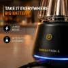 Tronian Omegatron 2 Vapor Cup charging via USB-C cable showing illuminated blue LED light ring